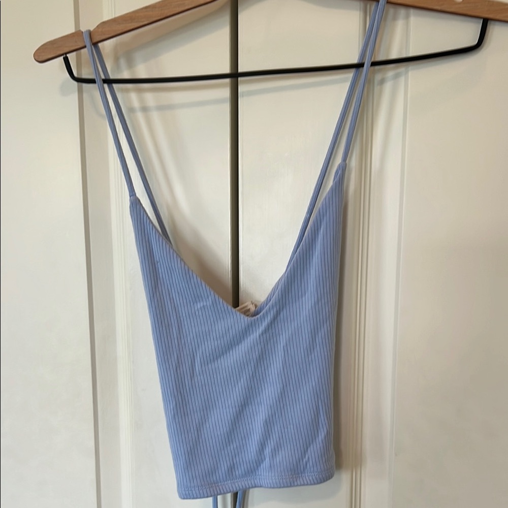 Garage light blue  Ribbed Sleeveless Camisole